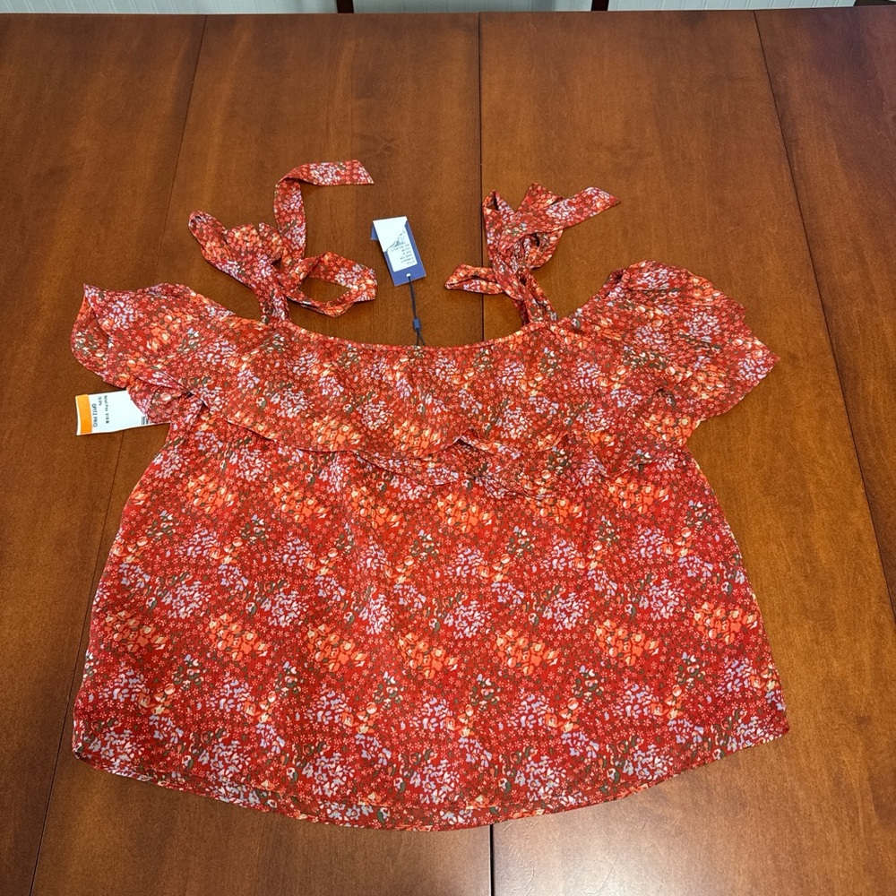 Rebecca Minkoff Red Floral Blouse - Picture 5 of 6